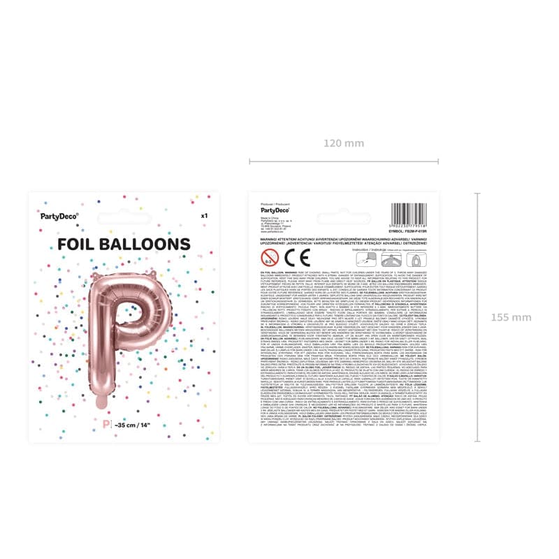 Ballone Buchstabe P 35cm Metallic roségold (1 Stk.)