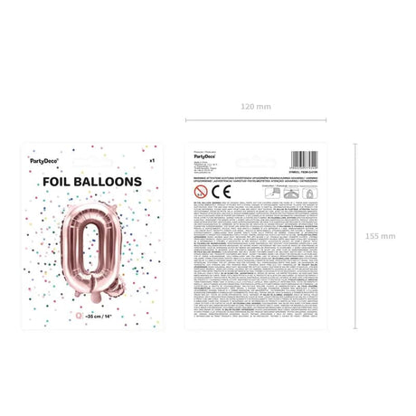 Ballone Buchstabe Q 35cm Metallic roségold (1 Stk.)