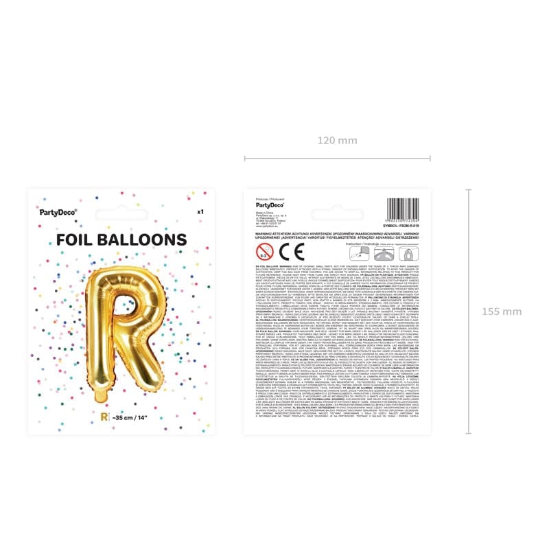 Ballone Buchstabe R 35cm Metallic gold (1 Stk.)