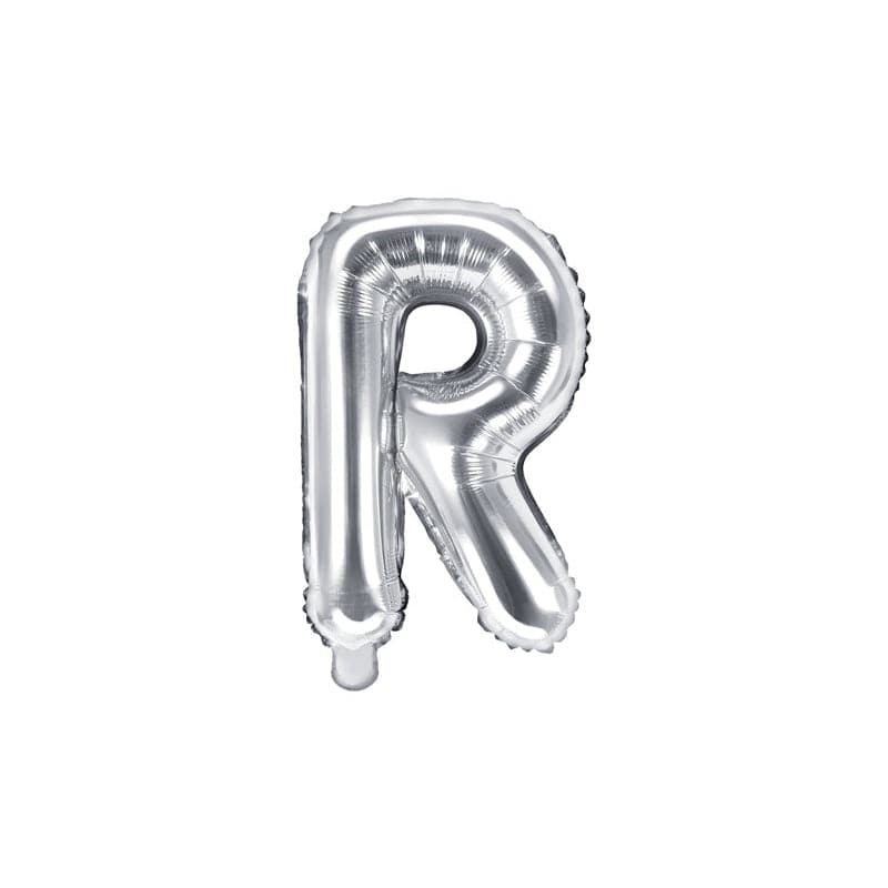 Ballone Buchstabe R 36cm Metallic silber (1 Stk.)