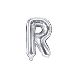Ballone Buchstabe R 36cm Metallic silber (1 Stk.)