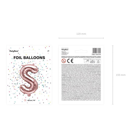 Ballone Buchstabe S 35cm Metallic roségold (1 Stk.)