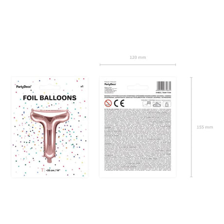 Ballone Buchstabe T 35cm Metallic roségold (1 Stk.)