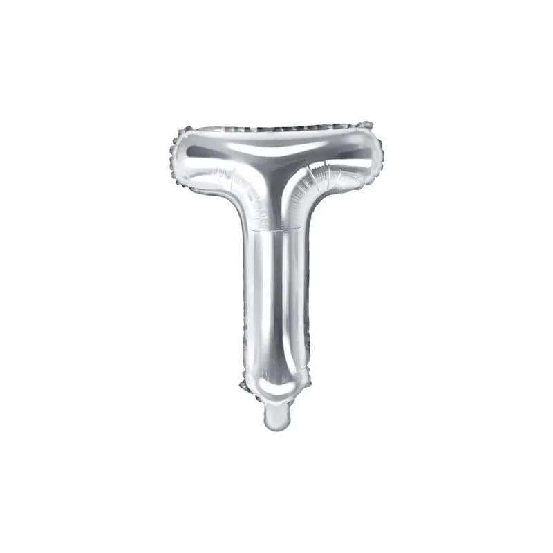 Ballone Buchstabe T 36cm Metallic silber (1 Stk.)