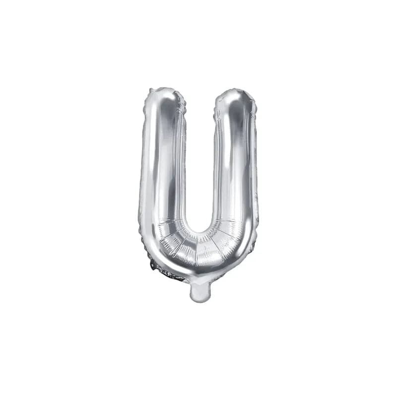 Ballone Buchstabe U 36cm Metallic silber (1 Stk.)