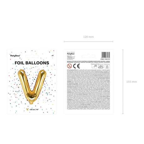 Ballone Buchstabe V 35cm Metallic gold (1 Stk.)