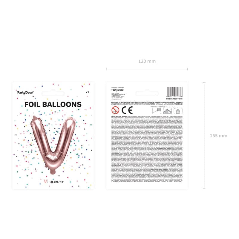 Ballone Buchstabe V 35cm Metallic roségold (1 Stk.)