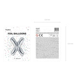 Ballone Buchstabe X 36cm Metallic silber (1 Stk.)