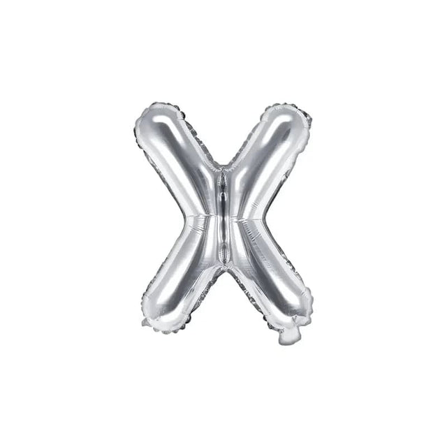 Ballone Buchstabe X 36cm Metallic silber (1 Stk.)