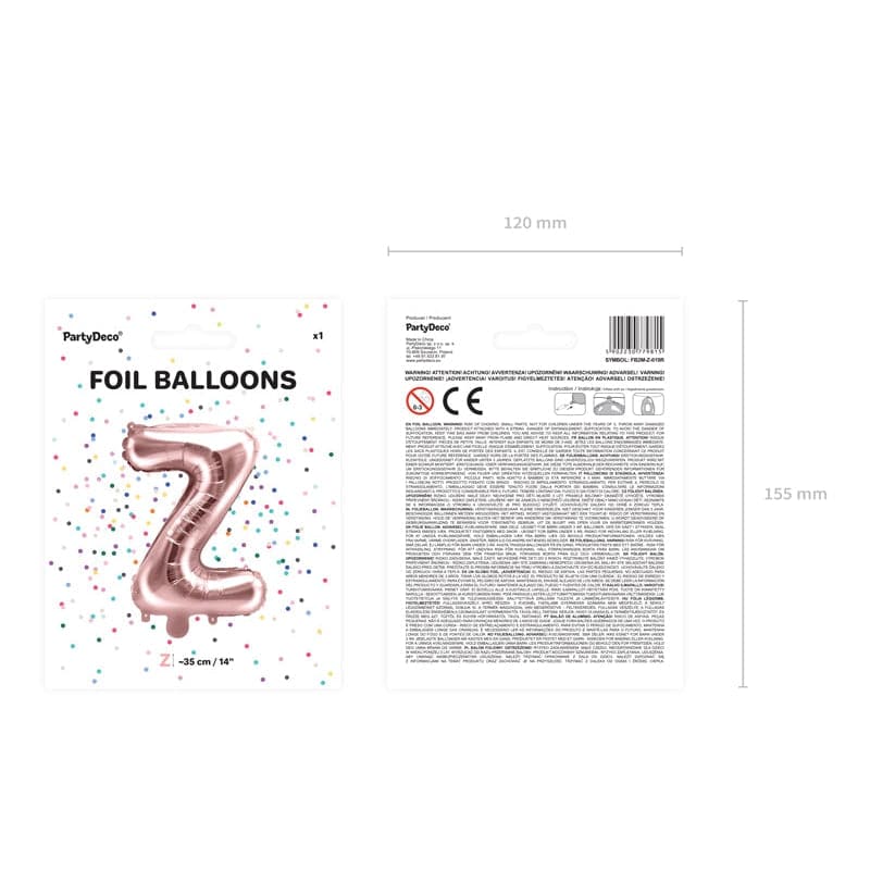Ballone Buchstabe Z 35cm Metallic roségold (1 Stk.)