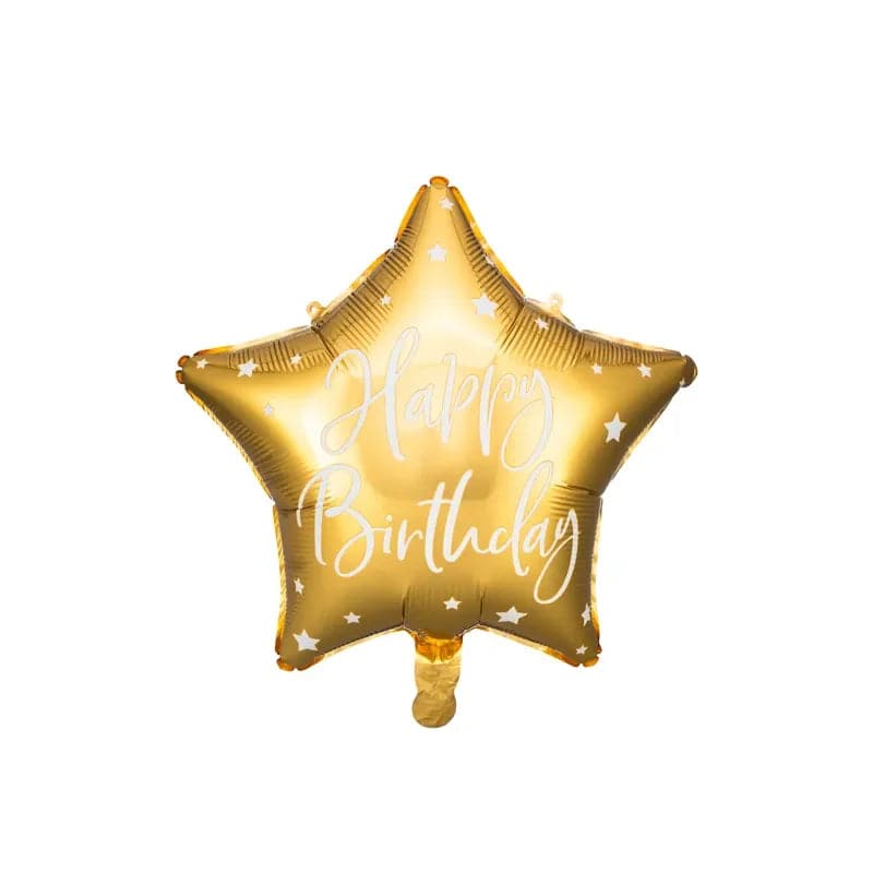 Ballone Happy Birthday Stern 40cm Metallic gold (1 Stk.)