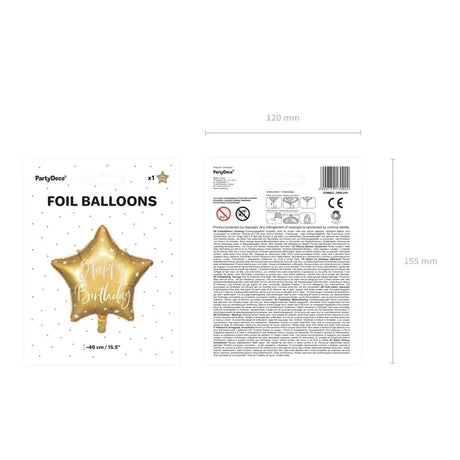 Ballone Happy Birthday Stern 40cm Metallic gold (1 Stk.)