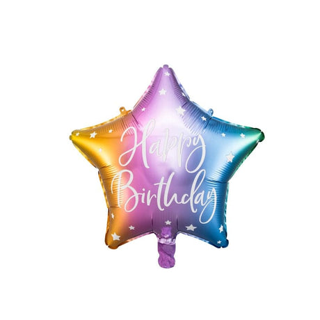 Ballone Happy Birthday Stern 40cm Metallic rainbow (1 Stk.)