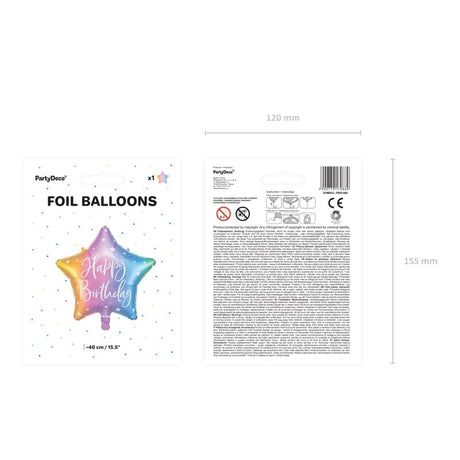 Ballone Happy Birthday Stern 40cm Metallic rainbow (1 Stk.)