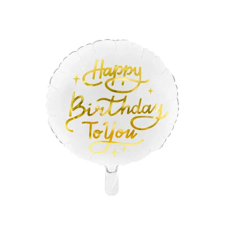 Ballone Happy Birthday To You 35cm Metallic weiss (1 Stk.)