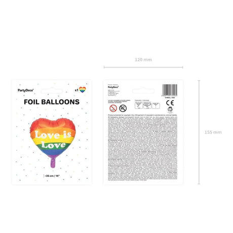 Ballone Herz Love is Love 35cm Metallic rainbow (1 Stk.)