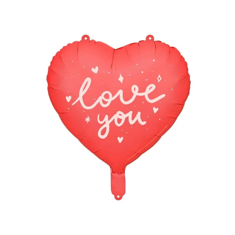 Ballone Herz love you 45 cm Metallic red (1 Stk.)