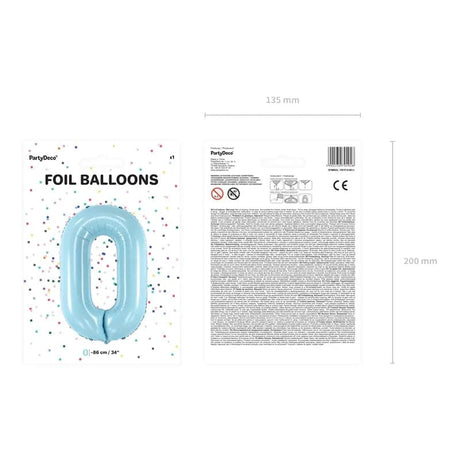 Ballone Zahl 86cm Metallic blau (1 Stk.)