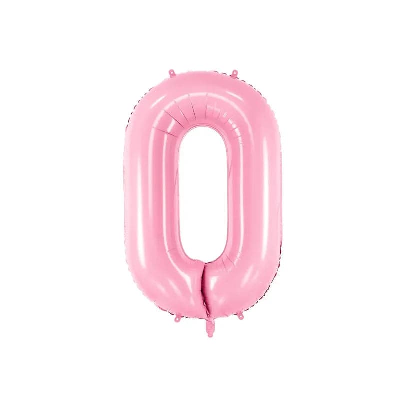 Ballone Zahl 86cm Metallic pink (1 Stk.)