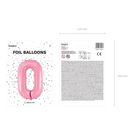 Ballone Zahl 86cm Metallic pink (1 Stk.)