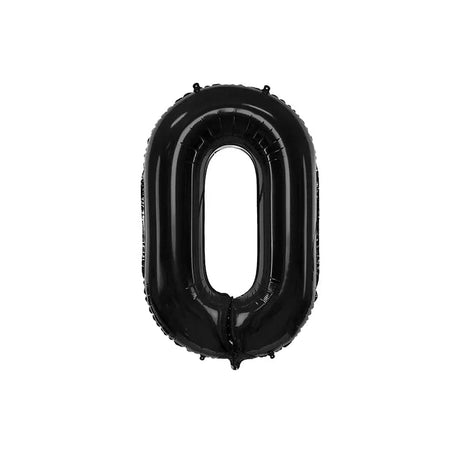 Ballone Zahl 86cm Metallic schwarz (1 Stk.)