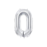 Ballone Zahl 86cm Metallic silber (1 Stk.)