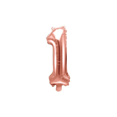 Ballone Zahl 1 35cm Metallic roségold (1 Stk.)