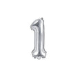 Ballone Zahl 1 35cm Metallic silber (1 Stk.)