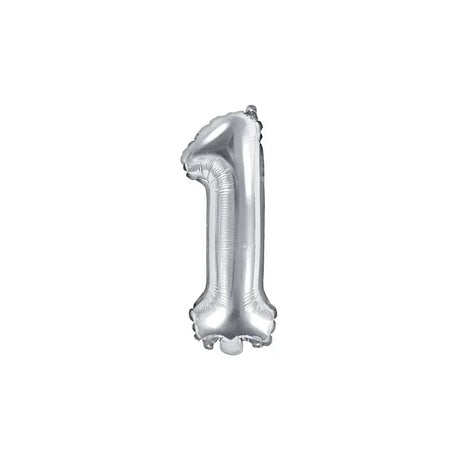 Ballone Zahl 1 35cm Metallic silber (1 Stk.)