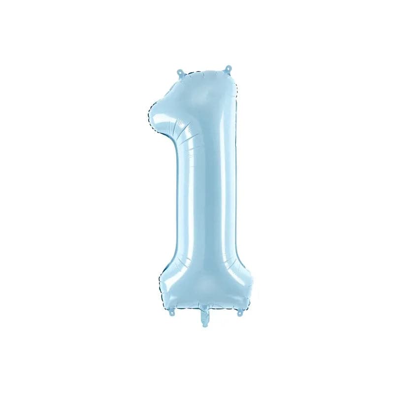 Ballone Zahl 1 86cm Metallic blau (1 Stk.)