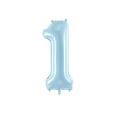 Ballone Zahl 1 86cm Metallic blau (1 Stk.)