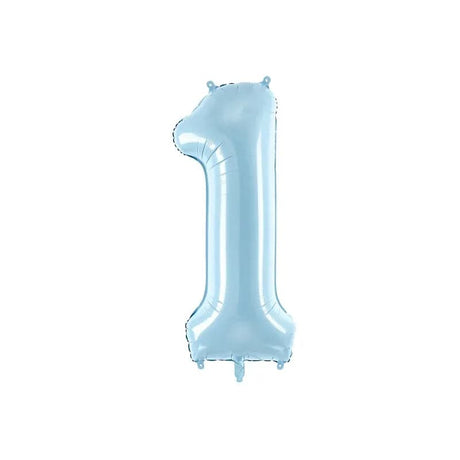 Ballone Zahl 1 86cm Metallic blau (1 Stk.)