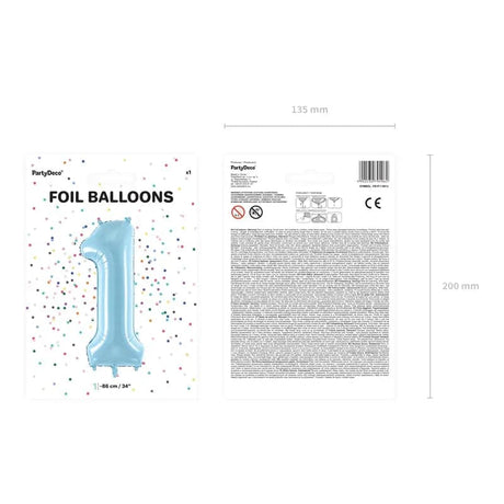 Ballone Zahl 1 86cm Metallic blau (1 Stk.)