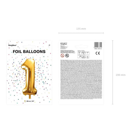 Ballone Zahl 1 86cm Metallic gold (1 Stk.)