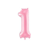 Ballone Zahl 1 86cm Metallic pink (1 Stk.)
