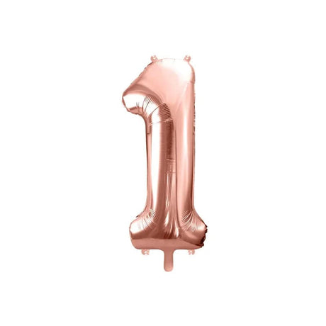 Ballone Zahl 1 86cm Metallic roségold (1 Stk.)