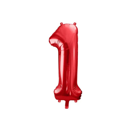 Ballone Zahl 1 86cm Metallic rot (1 Stk.)