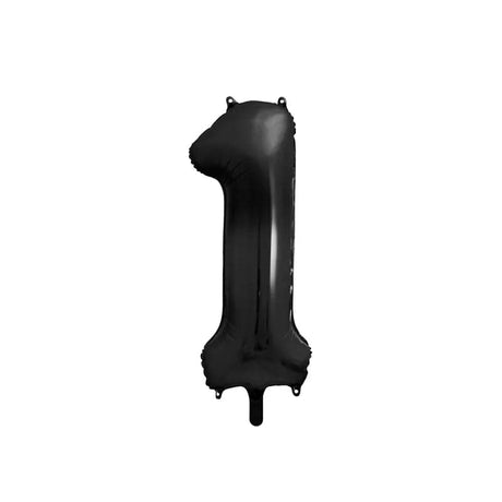Ballone Zahl 1 86cm Metallic schwarz (1 Stk.)