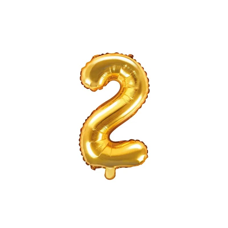 Ballone Zahl 2 35cm Metallic gold (1 Stk.)