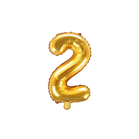 Ballone Zahl 2 35cm Metallic gold (1 Stk.)