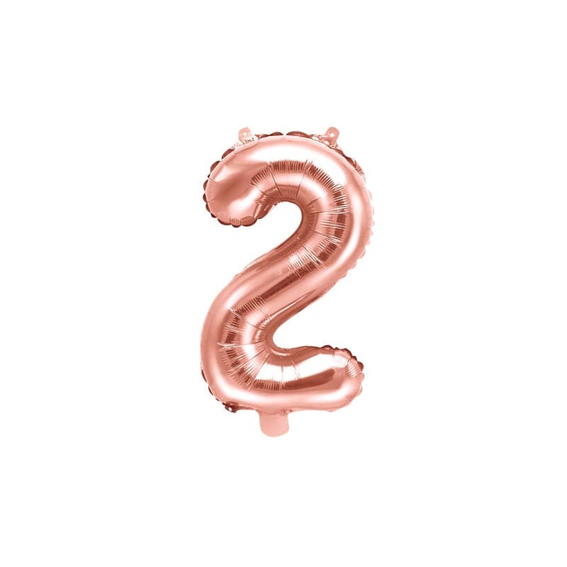 Ballone Zahl 2 35cm Metallic roségold (1 Stk.)