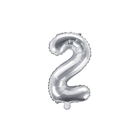 Ballone Zahl 2 35cm Metallic silber (1 Stk.)
