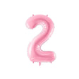 Ballone Zahl 2 86cm Metallic pink (1 Stk.)