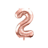 Ballone Zahl 2 86cm Metallic roségold (1 Stk.)