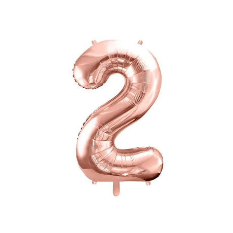 Ballone Zahl 2 86cm Metallic roségold (1 Stk.)