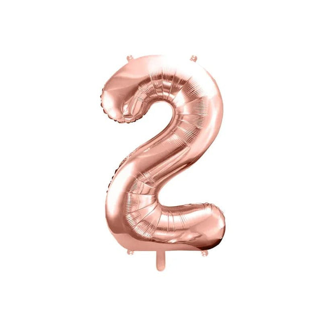 Ballone Zahl 2 86cm Metallic roségold (1 Stk.)