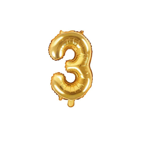 Ballone Zahl 3 35cm Metallic gold (1 Stk.)