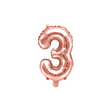 Ballone Zahl 3 35cm Metallic roségold (1 Stk.)