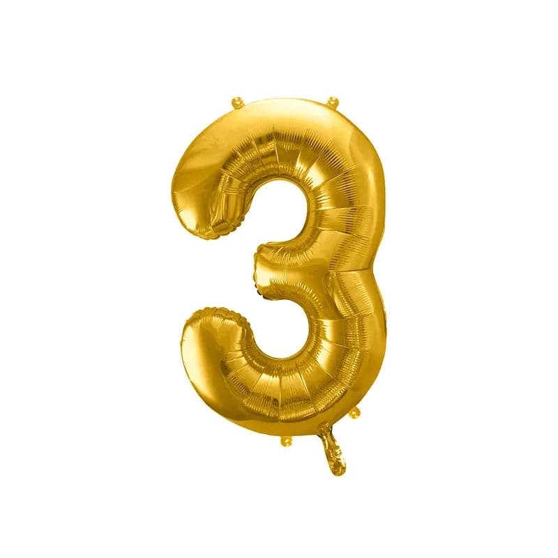 Ballone Zahl 3 86cm Metallic gold (1 Stk.)