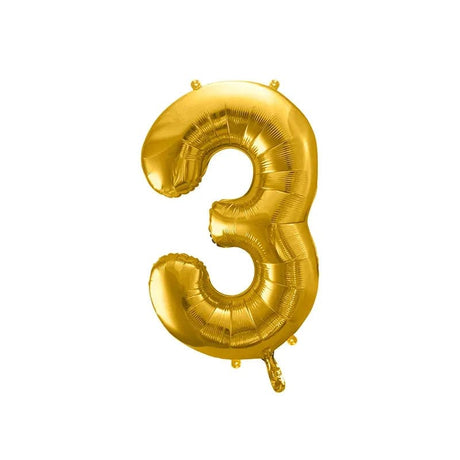 Ballone Zahl 3 86cm Metallic gold (1 Stk.)